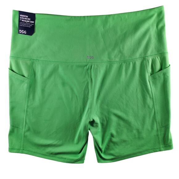 DSG Women's XXL Momentum Ultra High Rise Bike Short 7" Slime Green New - Picture 2 of 6